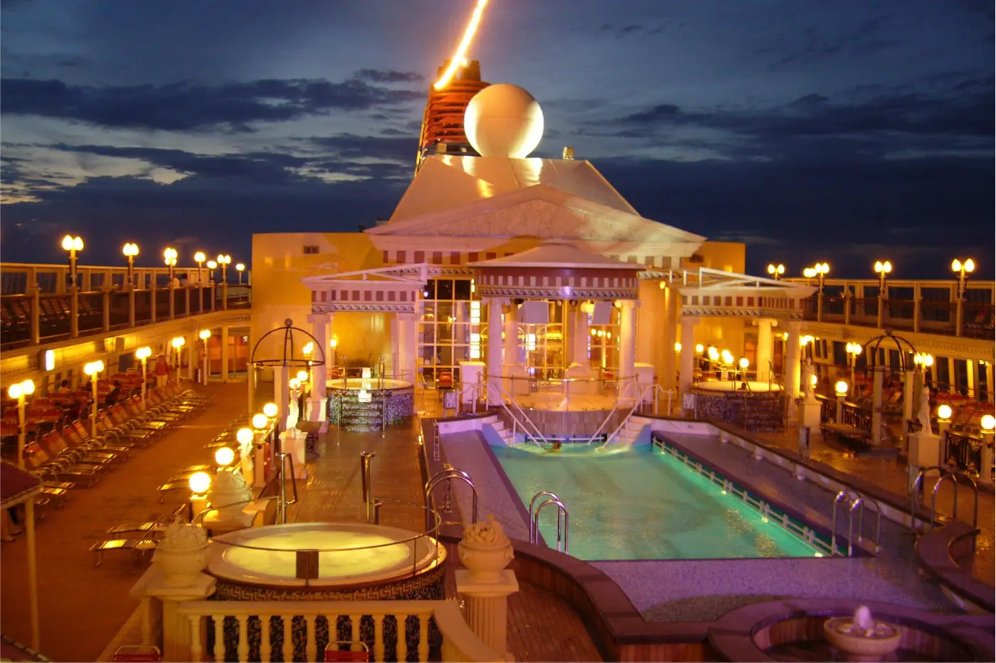 Cruise Pool At Night